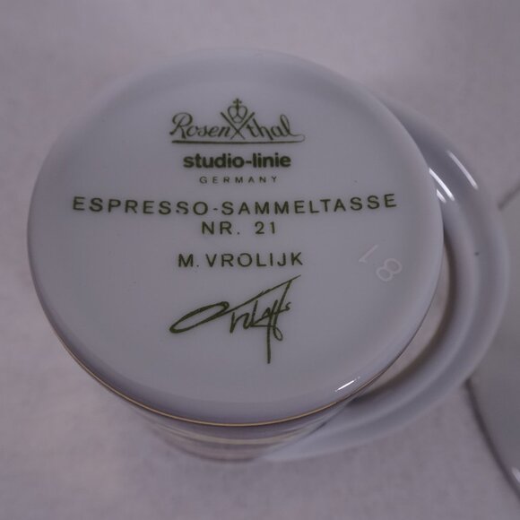 Rosenthal Studio-Line Cupola Espresso Cup Saucer Espresso Sammeltasse 21 Signed - Picture 9 of 10